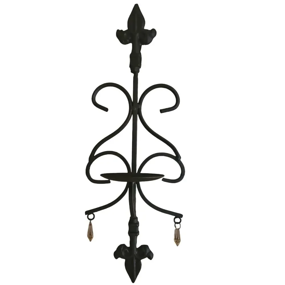 Set of 2 Brown Metal Candle Wall Holders